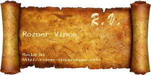 Rozner Vince névjegykártya