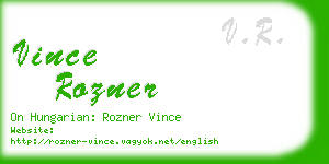 vince rozner business card